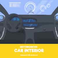 Бесплатное векторное изображение Футуристический дизайн интерьера автономного автомобиля