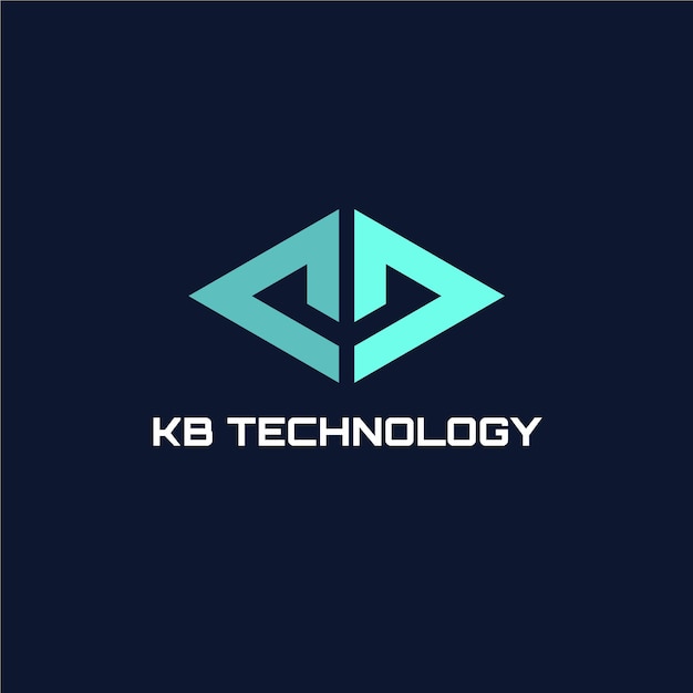 Futuristic kb technology logo