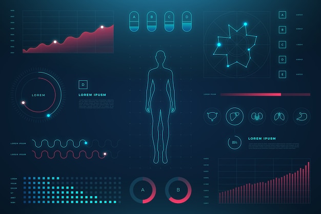 Futuristic medical infographic with details