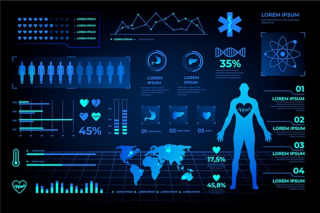 Free vector futuristic medical infographic