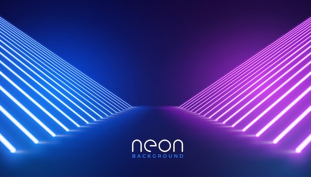 Free vector futuristic neon lights stage floor background