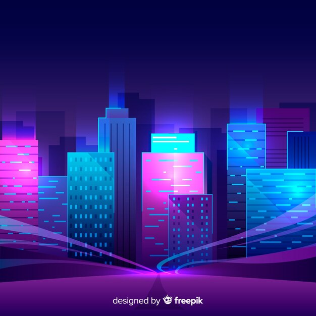 Futuristic night city background