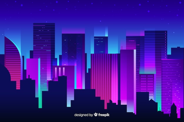 Futuristic night city background