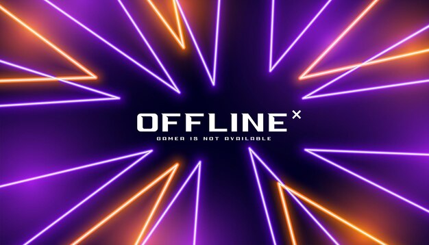 Free vector futuristic offline gaming sporty banner with neon effect