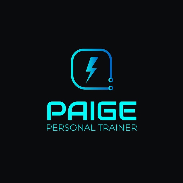 Futuristic personal trainer logo