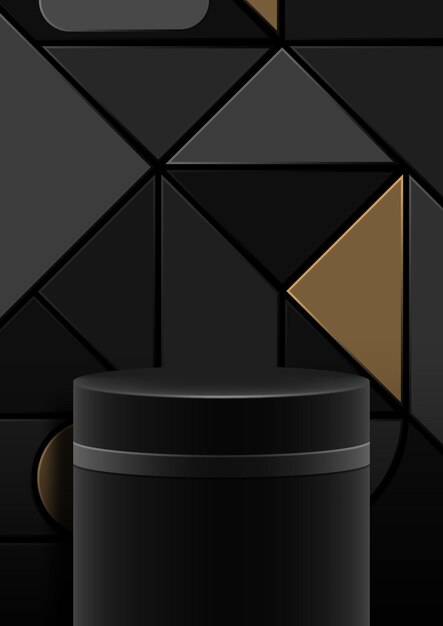 Футуристический шаблон сцены подиума для презентации продукта с абстрактным геометрическим фоном