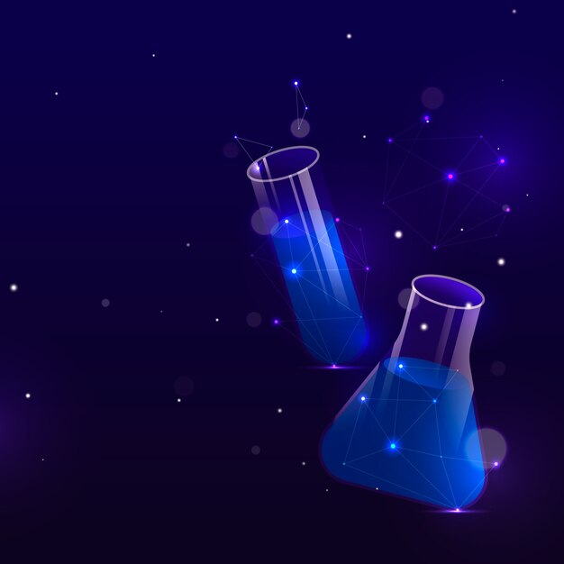 Futuristic science lab background in space