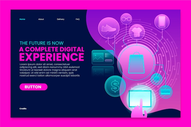 Free vector futuristic shopping online landing page