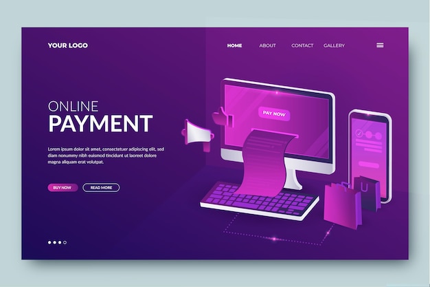 Free vector futuristic shopping online landing page