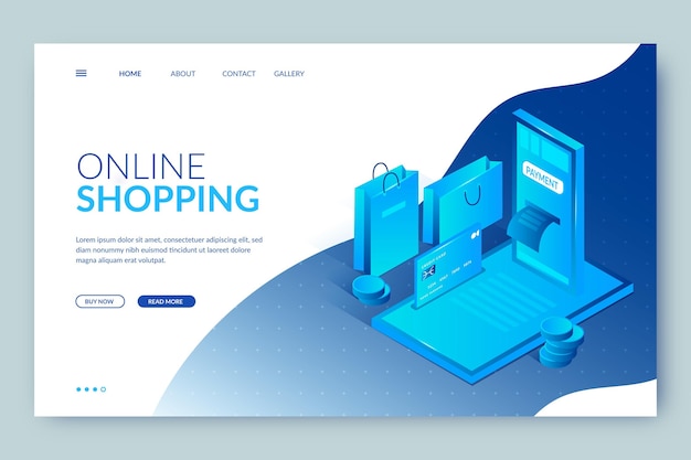 Free vector futuristic shopping online landing page