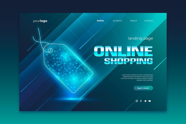 Futuristic style shopping online website