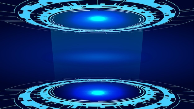 Free vector futuristic technology design futuristic podium background futuristic holographic portal