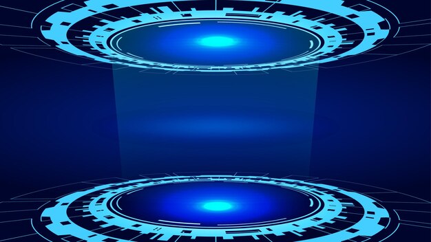 Futuristic technology design futuristic podium background futuristic holographic portal