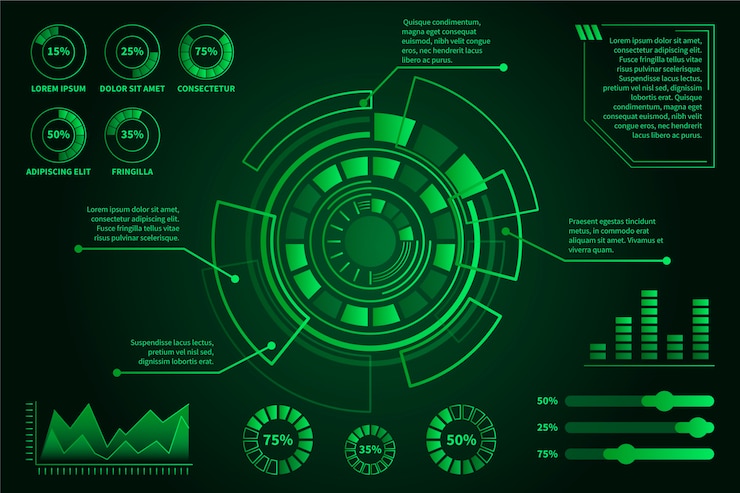 Free Vector futuristic technology infographic pack