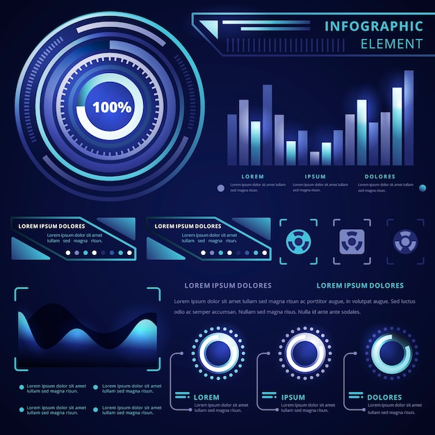 Free vector futuristic technology infographic