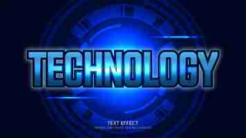 Free vector futuristic text effect on technology background replaceable text editable text effects