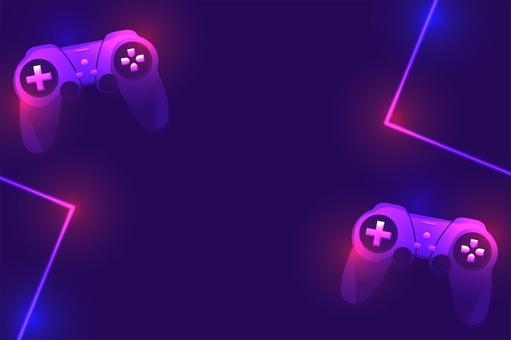 Free Vector futuristic video game controller background with text space