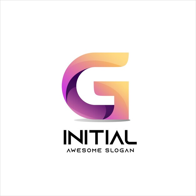 G letter logo initial gradient colorful