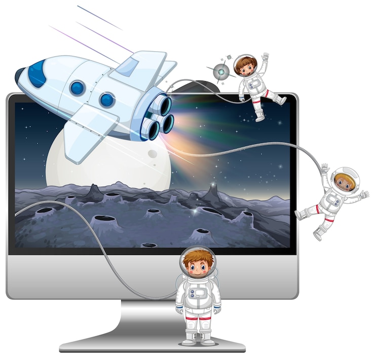 Free Vector galaxy background on computer screen