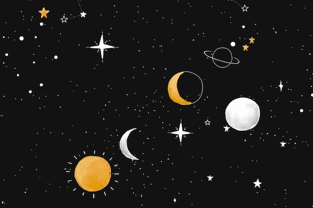 Download Moon, Space, Aesthetic Wallpaper. Royalty-Free Stock