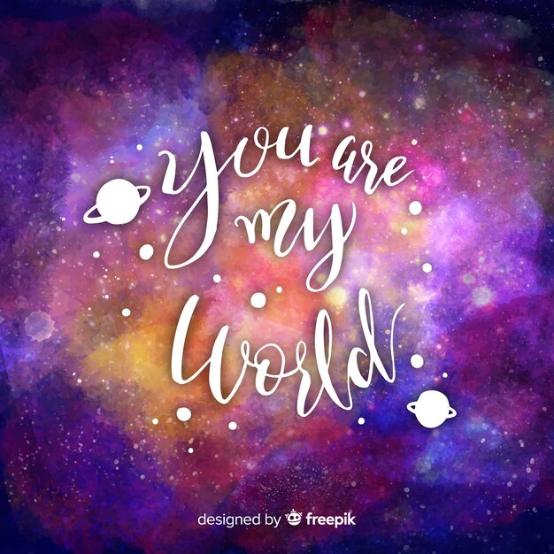 galaxy background and quote concept