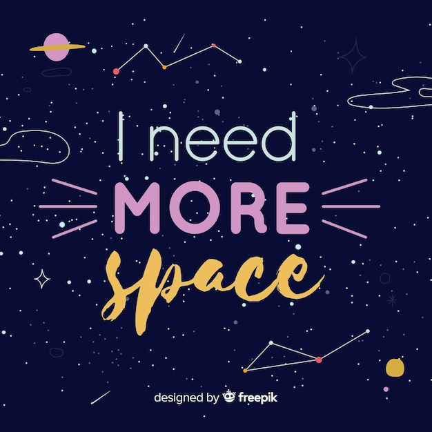 Free vector galaxy background and quote design