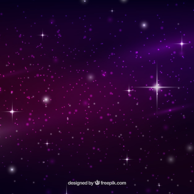 Бесплатное векторное изображение Галактический фон с яркими звездами