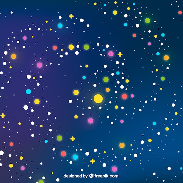 Galaxy background with colorful planets