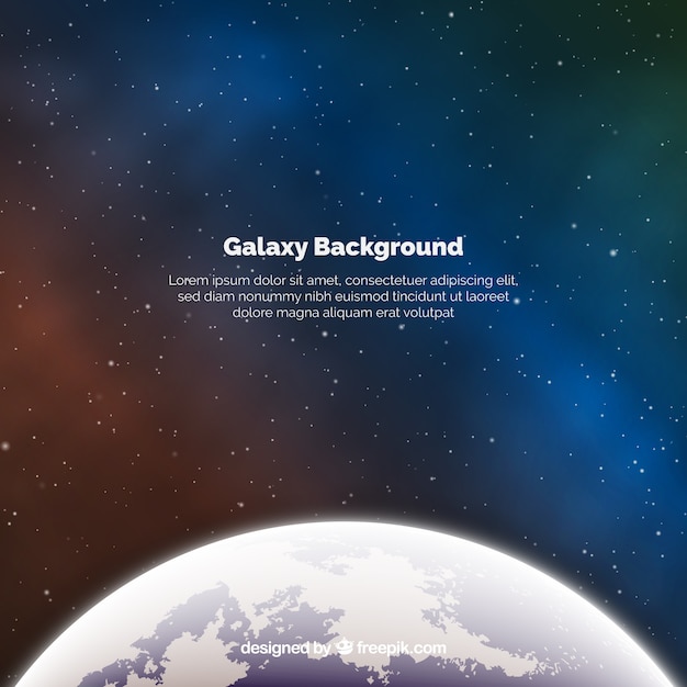 Galaxy background with earth