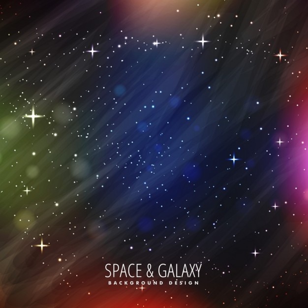 Free vector galaxy background with full color lights