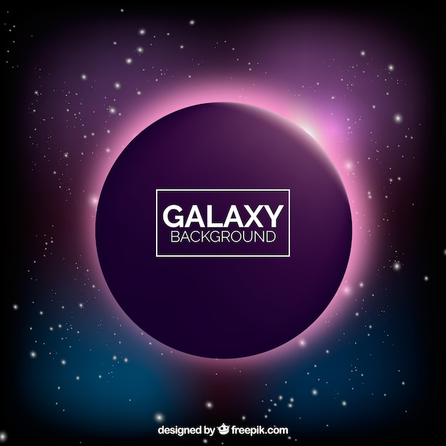 Galaxy background with planet