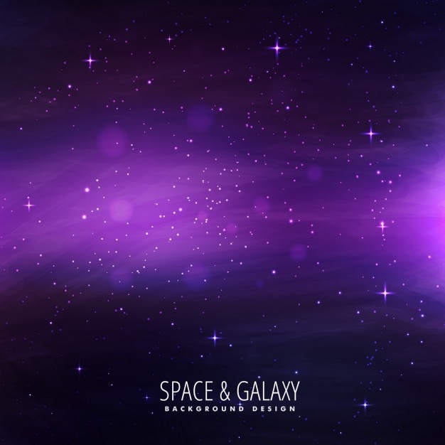 Free vector galaxy background with purple lights