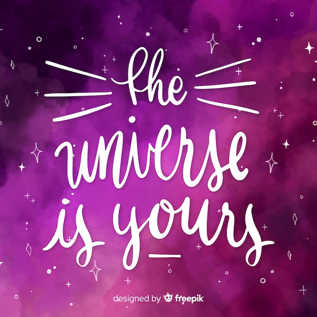 Free vector galaxy background with quote concept