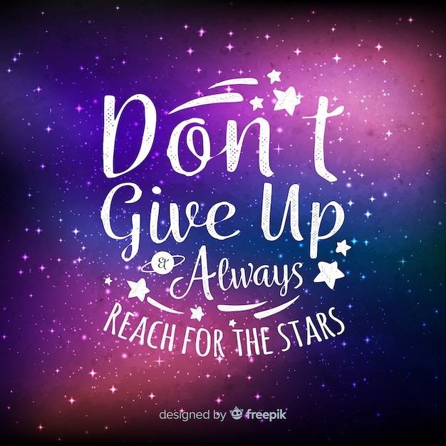 Free vector galaxy background with quote design