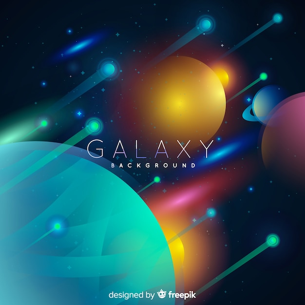 Free vector galaxy background with realistic design