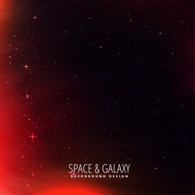 Galaxy background with red shapes