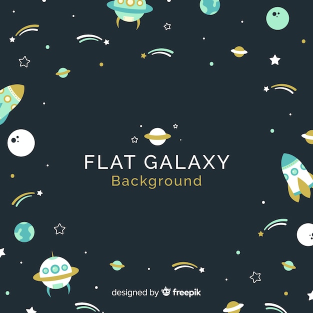 Free vector galaxy background with various elements