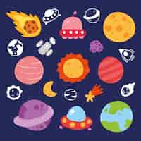 Free vector galaxy elements collection