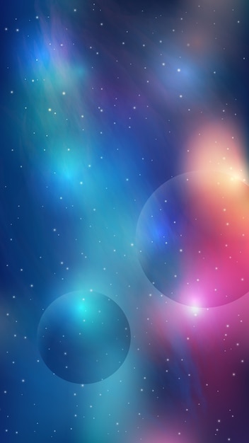 Free vector galaxy mobile background with iridescent effect