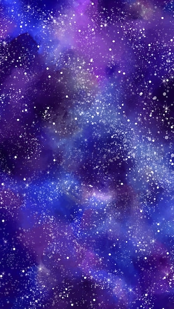 Vettore gratuito sfondo del telefono cellulare galaxy nei toni del blu e viola