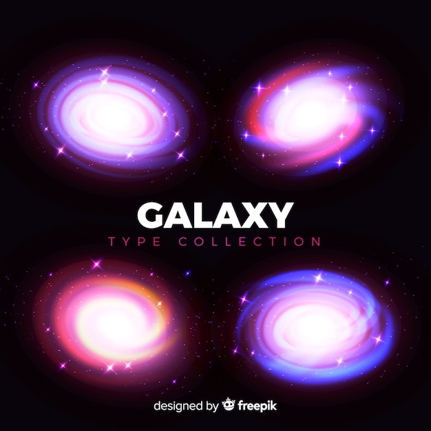 Бесплатное векторное изображение Набор galaxy