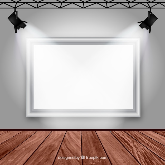 Free vector gallery room interior