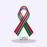 Free vector gambia flag ribbon design