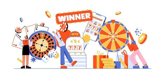 Free vector gambling online casino poster with jackpot