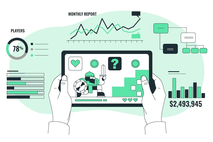Free Vector game analytics concept illustration