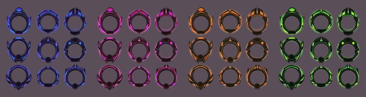 Free Vector game avatar frames in futuristic style