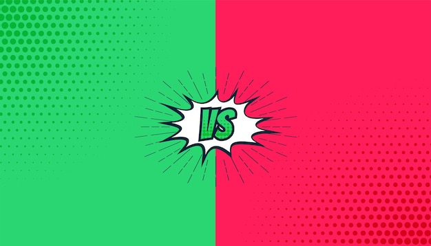 Free vector game on cartoon versus vs banner for tournament and contest