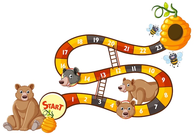 Game design with numbers and bears