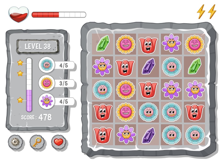 Free Vector game element template design set