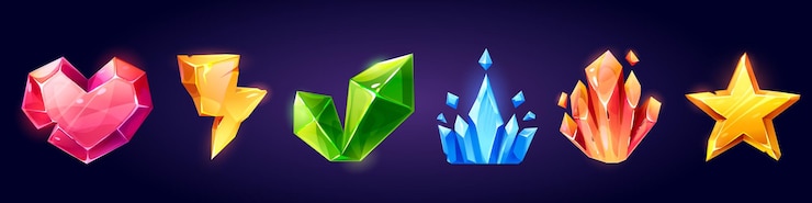 Free Vector game gem stone magic jewel crystal icons